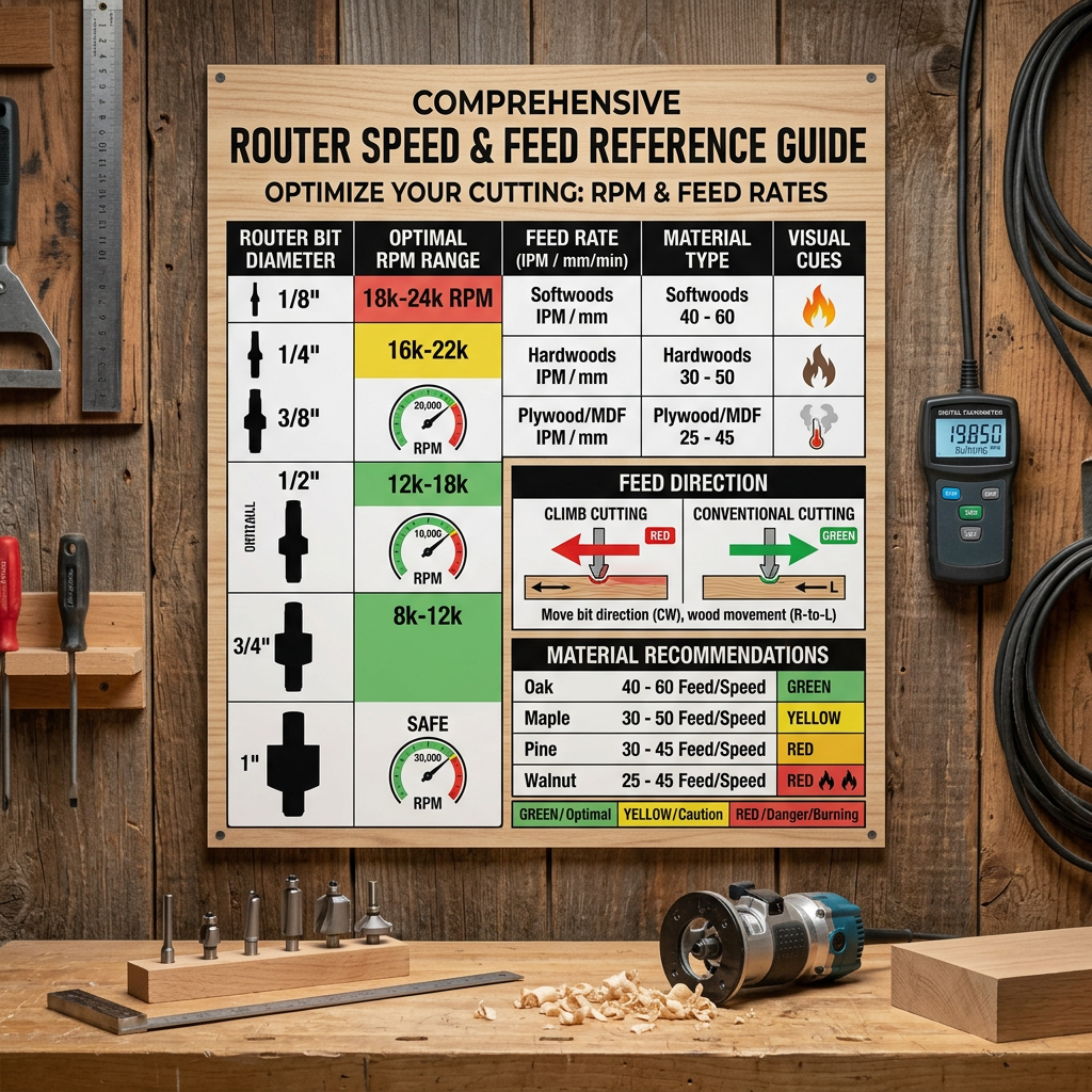 Router Bit Speed and Feed Rate Guide: Stop Burning Your Cuts