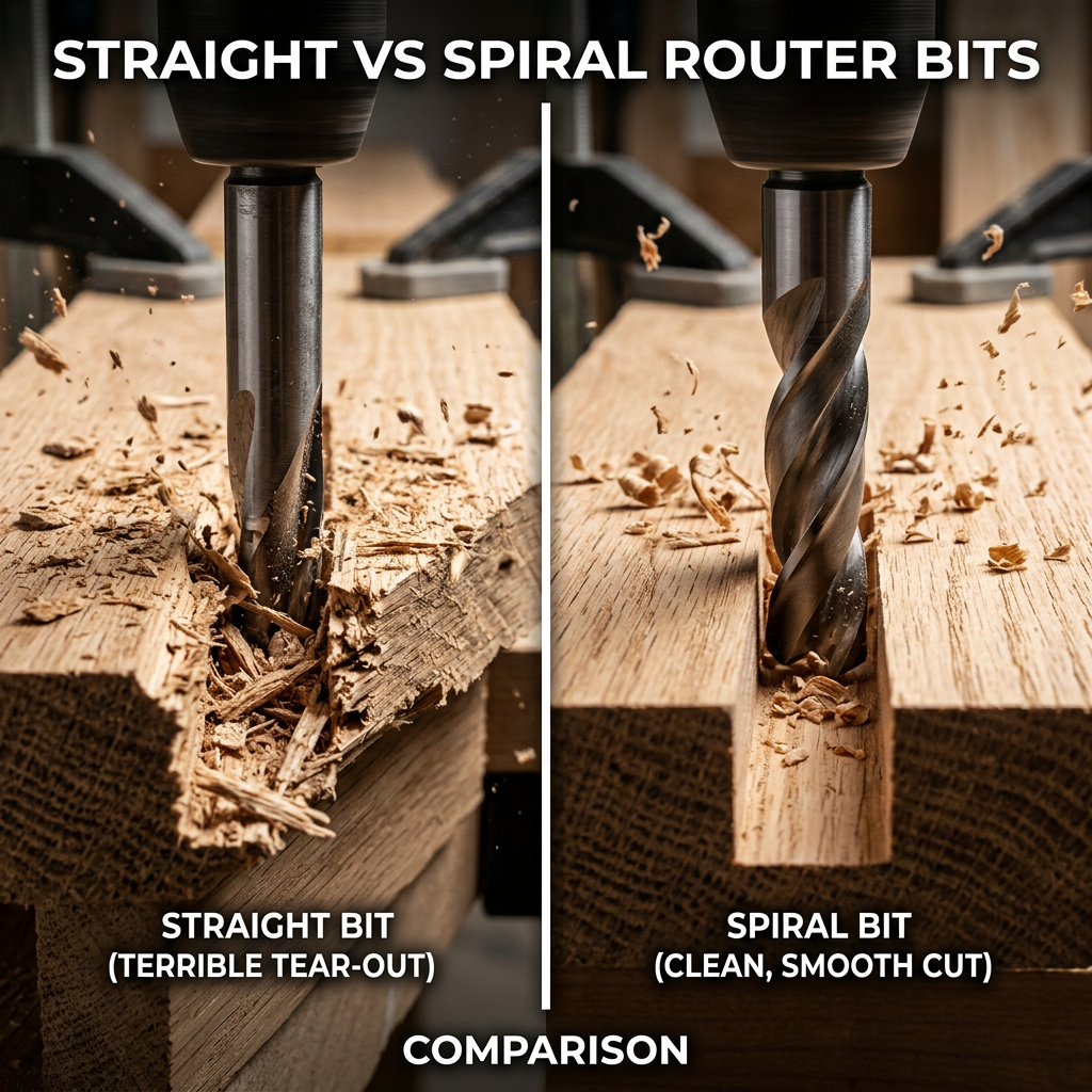 Straight vs Spiral Router Bits: Which One Actually Makes Cleaner Cuts?